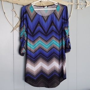 Soft flowing Chevron print tunic